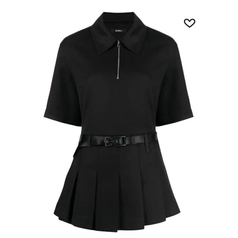 Goen.J double-layer shirt dress in Black NWT Size Small